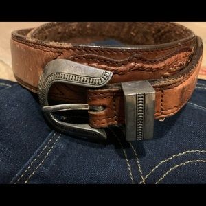 Anthropologie Lucky Penny Leather Belt with Elephant Buckle Accessories | Anthropologie Lucky Penny Elephant Belt Sz S  main image 3